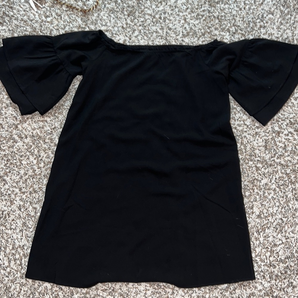Off the shoulder black dress